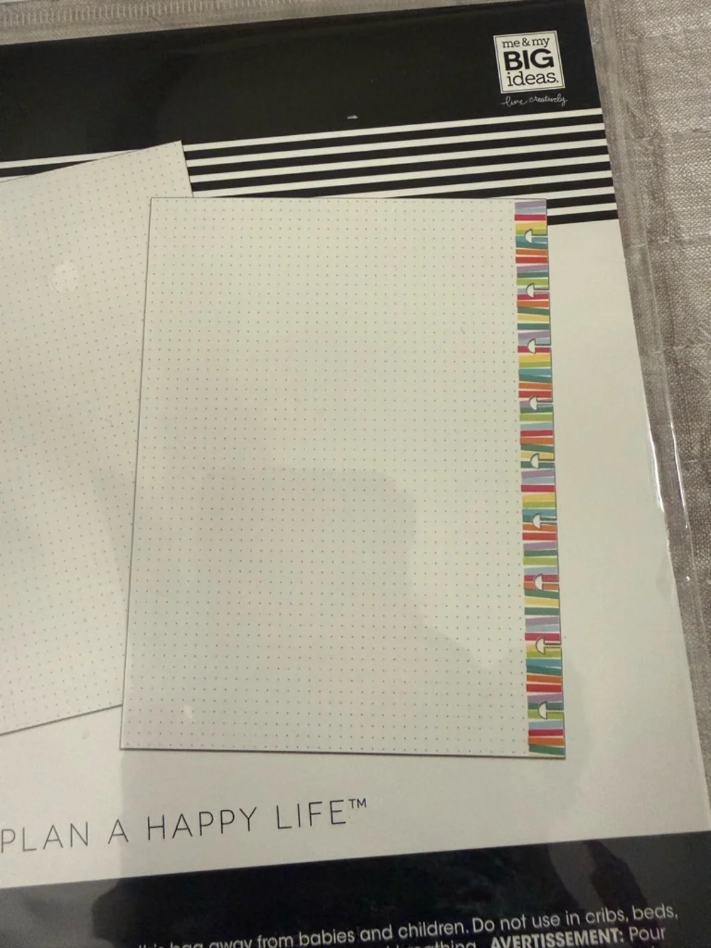 The Happy Planner Dot Grid 40 Sheet Paper Refill - White with Multicolor Edge